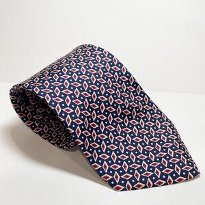 Brooks Brothers Pure Silk Mens Tie Necktie Geometric Microprint Blue Red Career‎